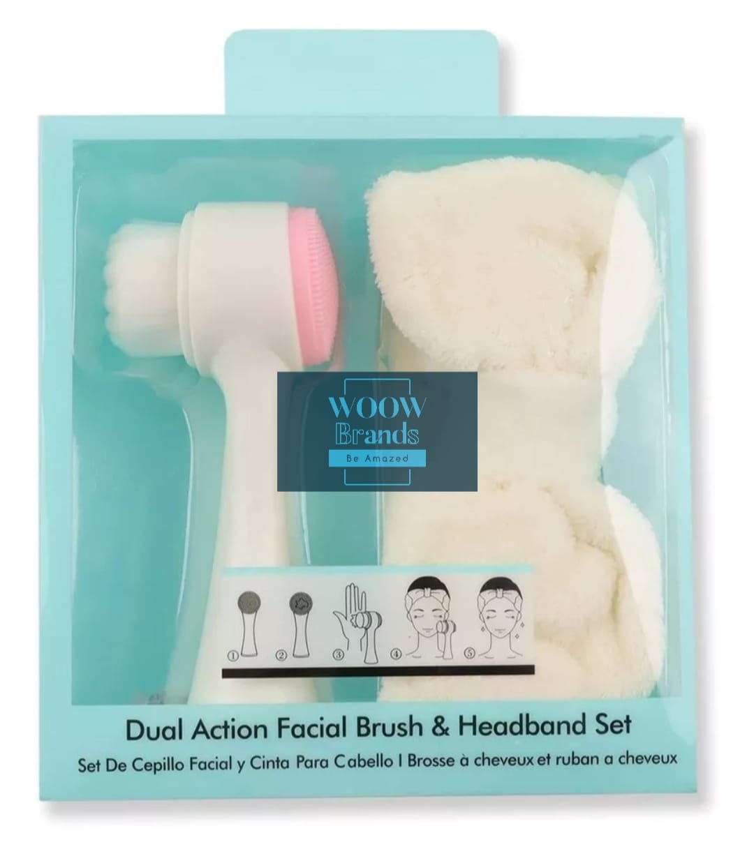 Kit Cepillo De Limpieza Facial + Banda Para El Cabello