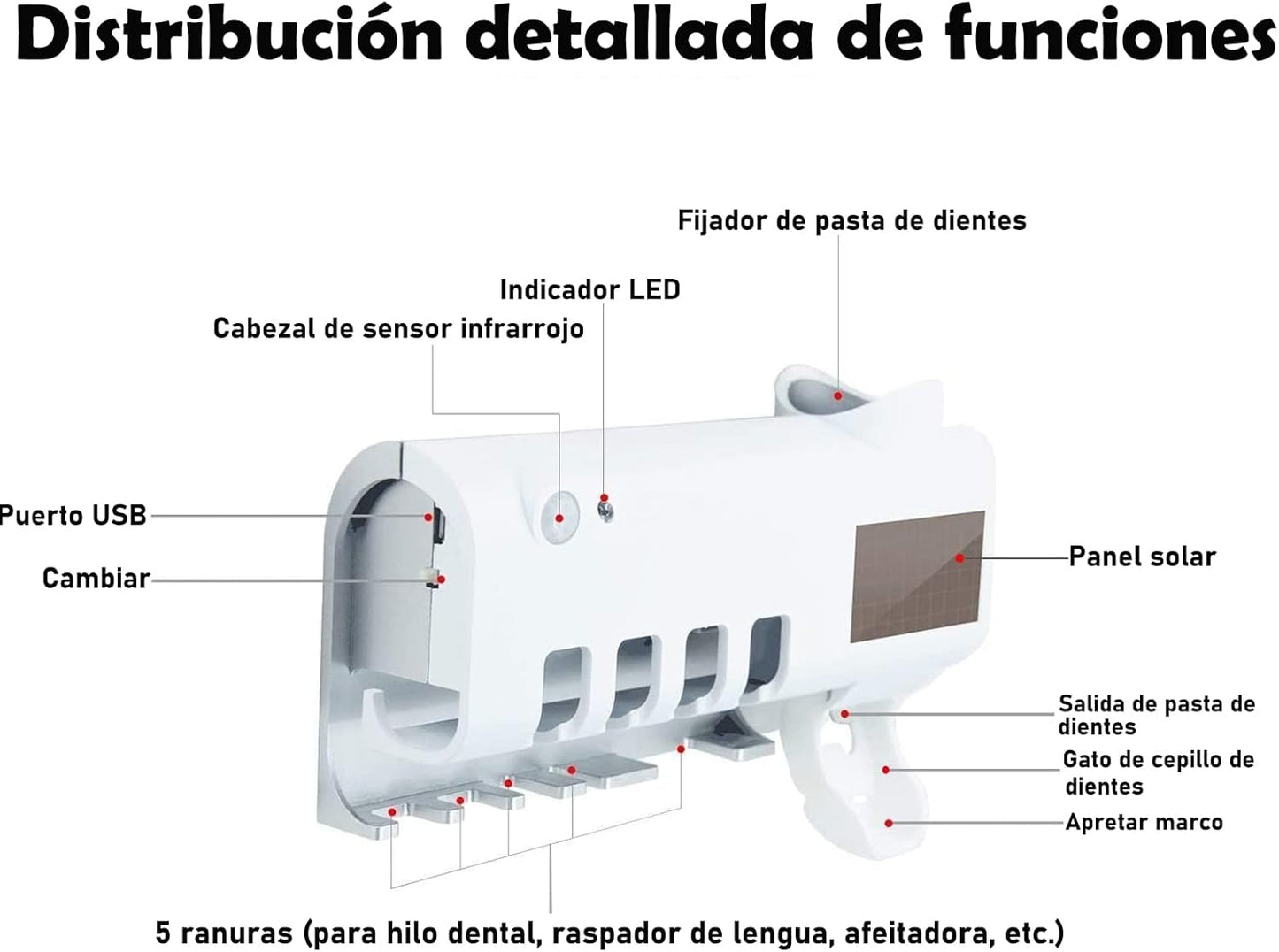 PORTACEPILLOS DE DIENTES CON ESTERILIZACION UV