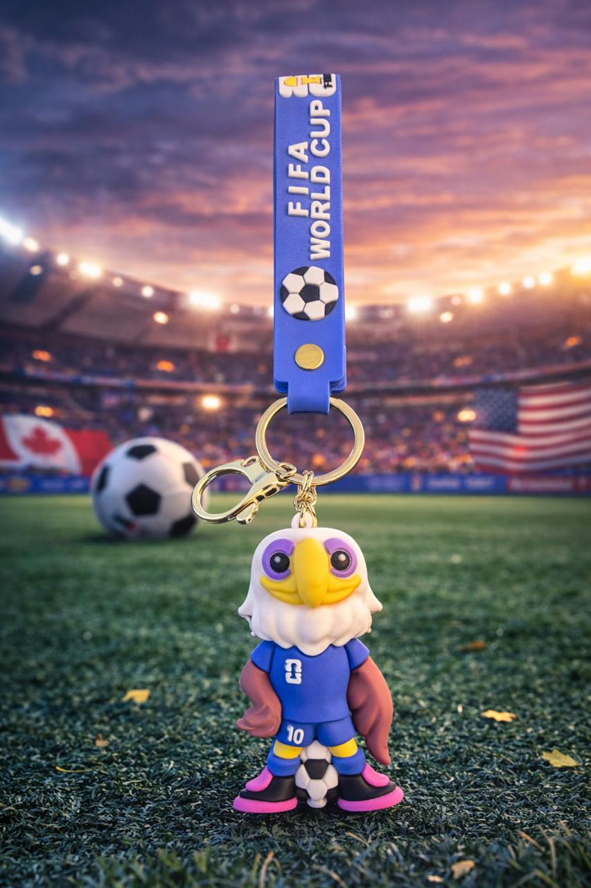 KIT 4 piezas Llaveros Oficial Mascota Mundial 2026 – Figura de Silicon con Argolla (Trofeo, Zayu, Maple o Clutch)