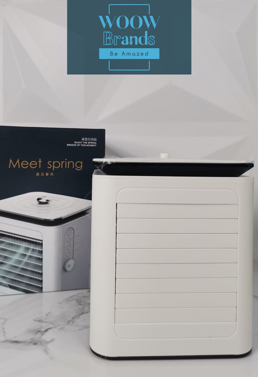 Aire Acondicionado, Pequeño Escritorio USB Climatizador Enfriador De Aire para Casa Oficina Blanco