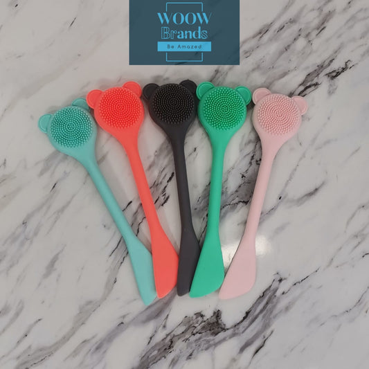 Cepillo Kitty Exfoliante Con Espátula Para Mascarillas