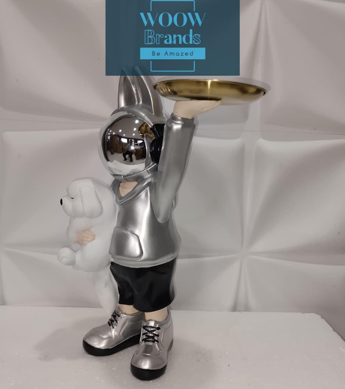 CONEJO ASTRONAUTA PLATA CON CACHORRO