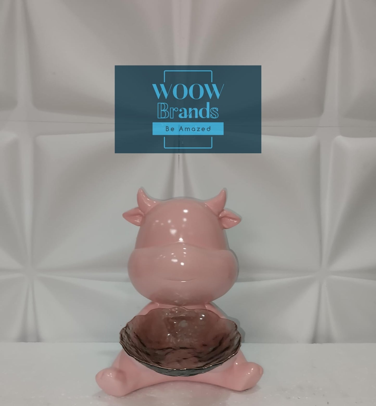 VAQUITA ROSA CON PLATO DE VIDRIO