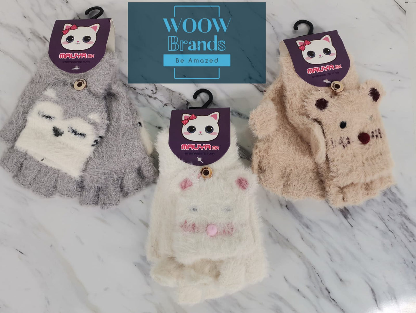 Guantes Infantiles Con Tapita Ojitos para Niños