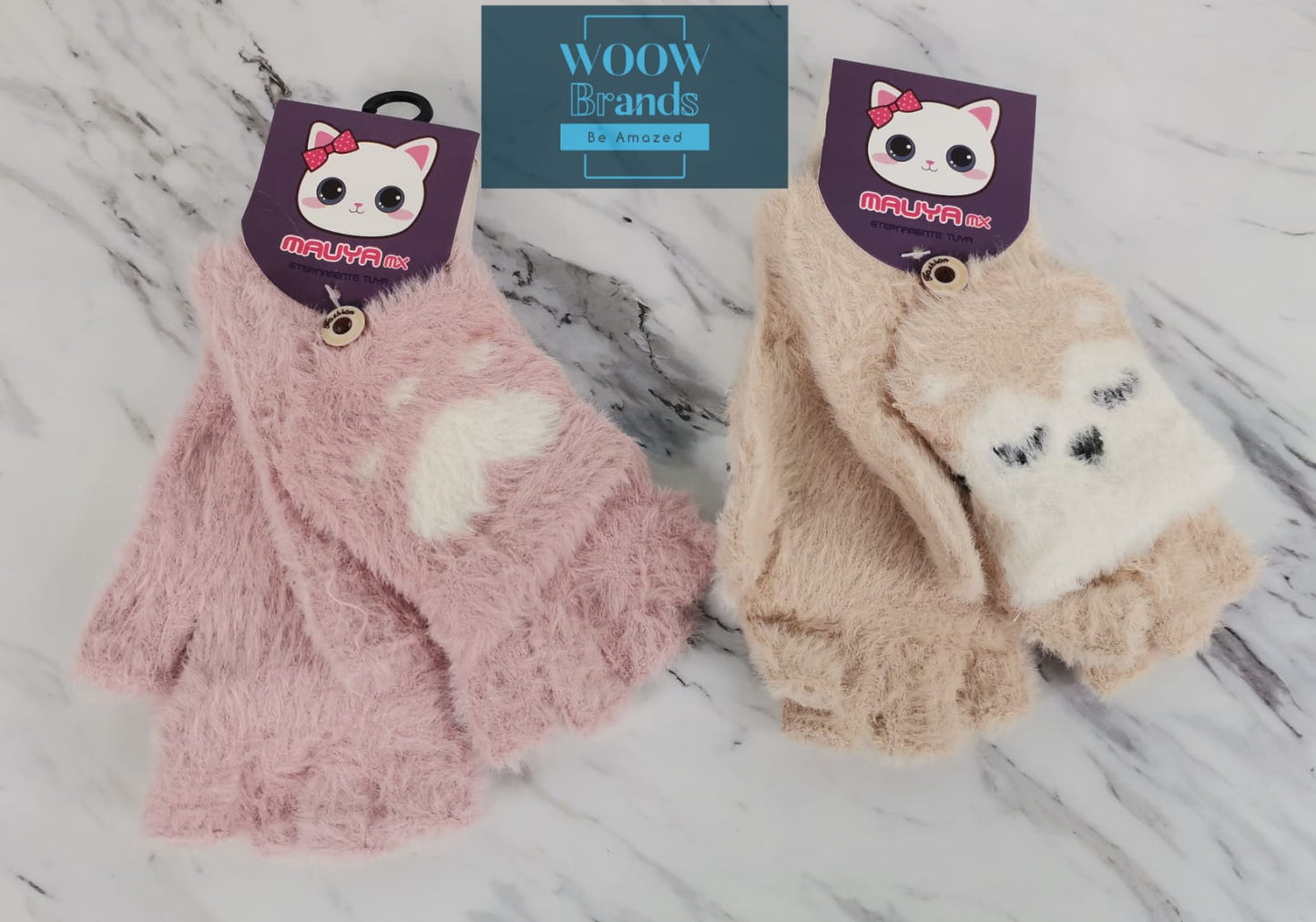 Guantes Infantiles Con Tapita Ojitos para Niños