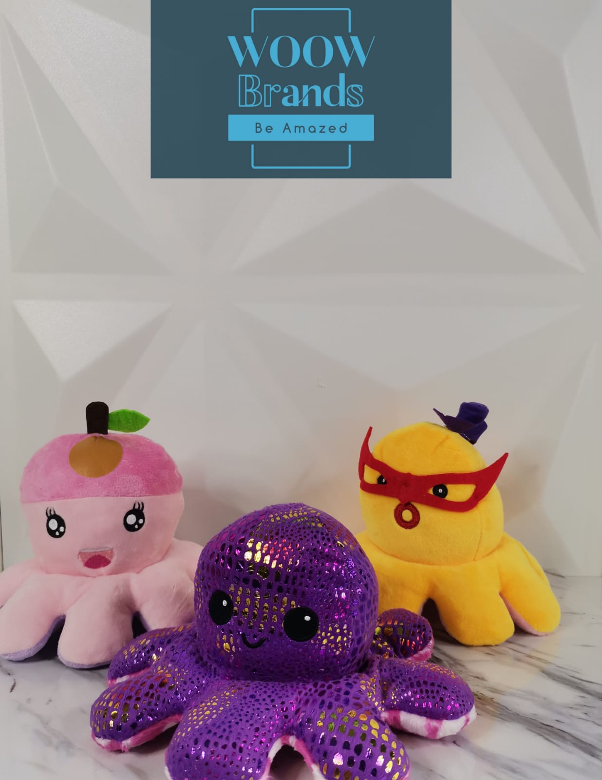 Peluches Pulpos Reversibles Multicolor