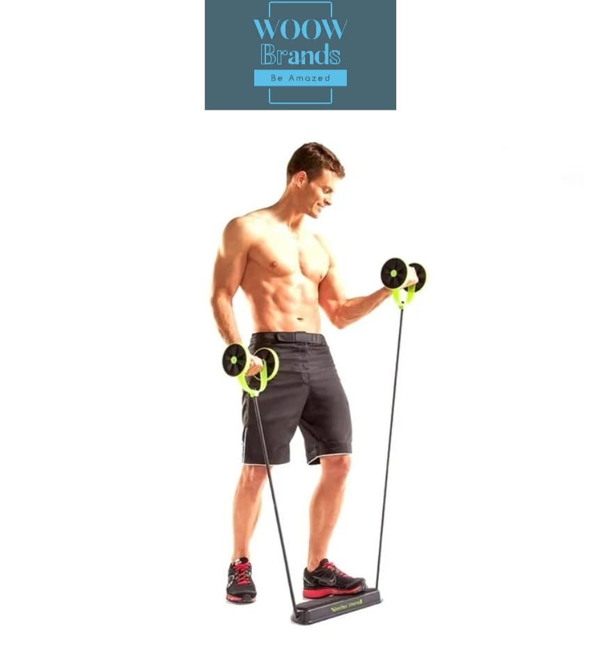 Rueda Abdominal Bandas Elásticas Ab Roller Aparato para Abdominales