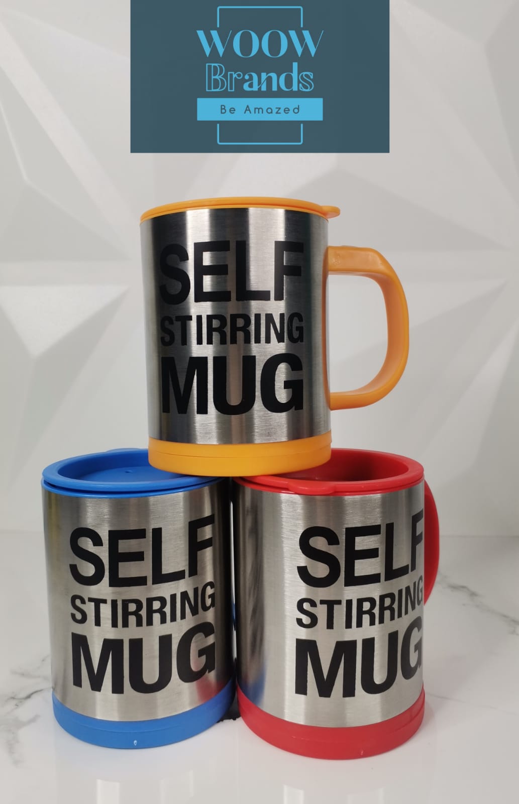 Tazas magneticas de acero inoxidable con agitador automatico