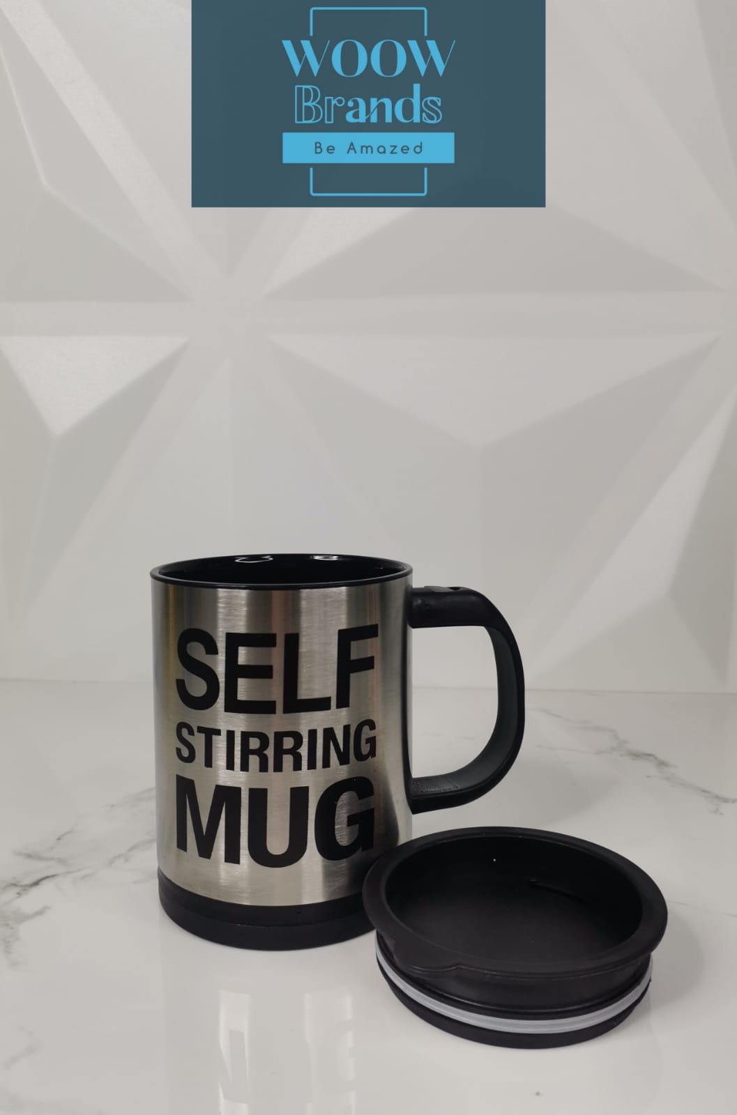 Tazas magneticas de acero inoxidable con agitador automatico
