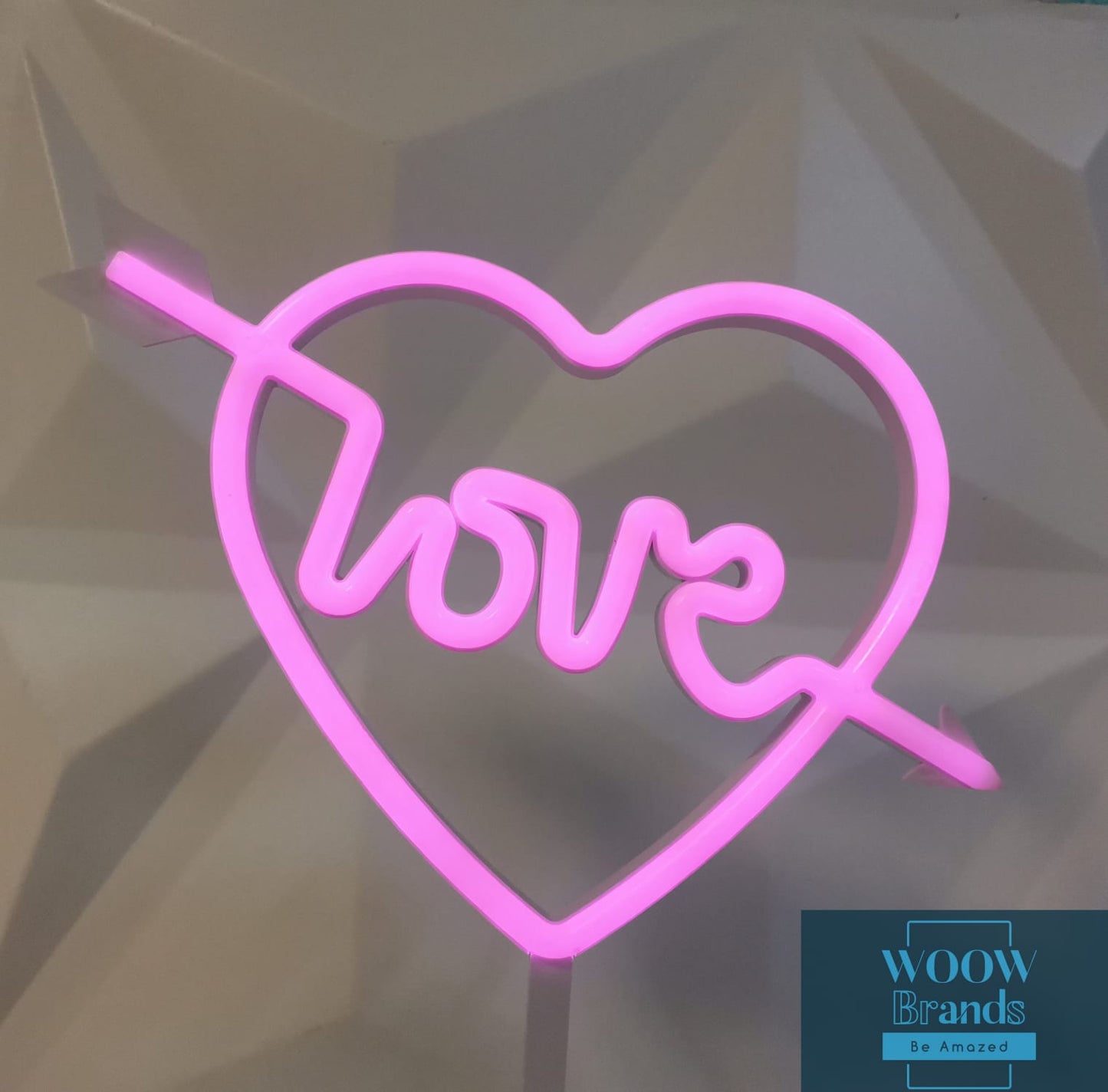 Letrero de neón con forma de corazón, luz LED