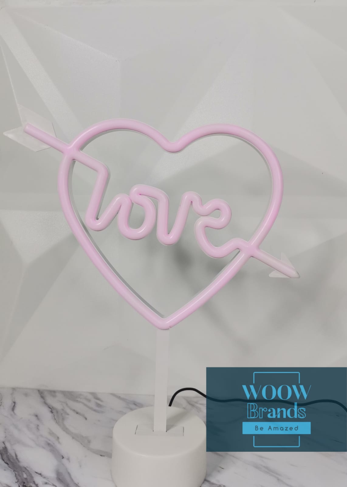 Letrero de neón con forma de corazón, luz LED