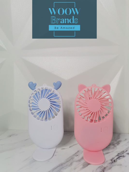 Ventilador De Escritorio Animal Reno y Gatito Rosa