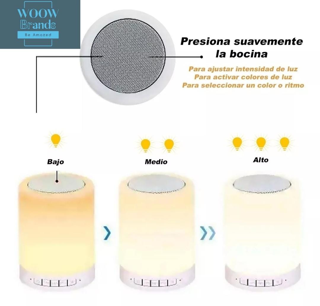 Bocina Bluetooth Lampara Touch Led Recargable Microsd Usb