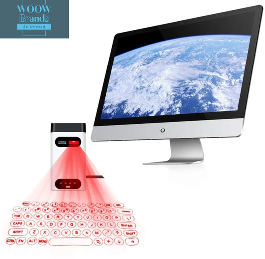 Teclado de proyección laser, teclado virtual Bluetooth con teclado/ratón/alimentación móvil/soporte móvil