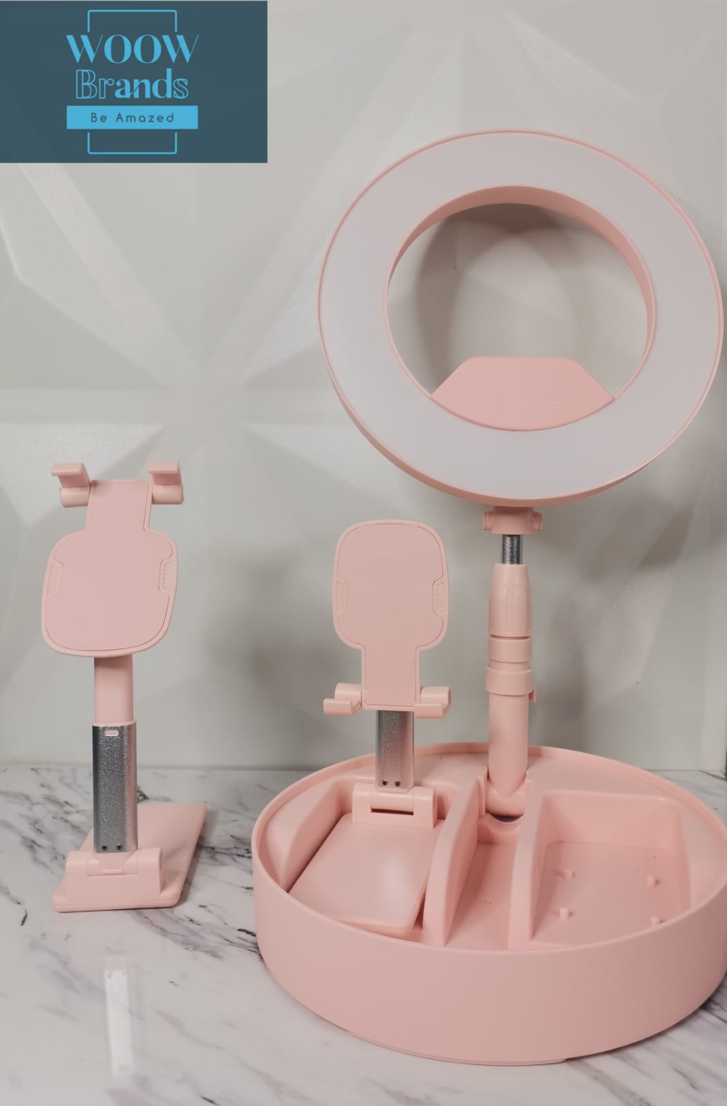 Soporte para luz en vivo, con soporte para tres teléfonos