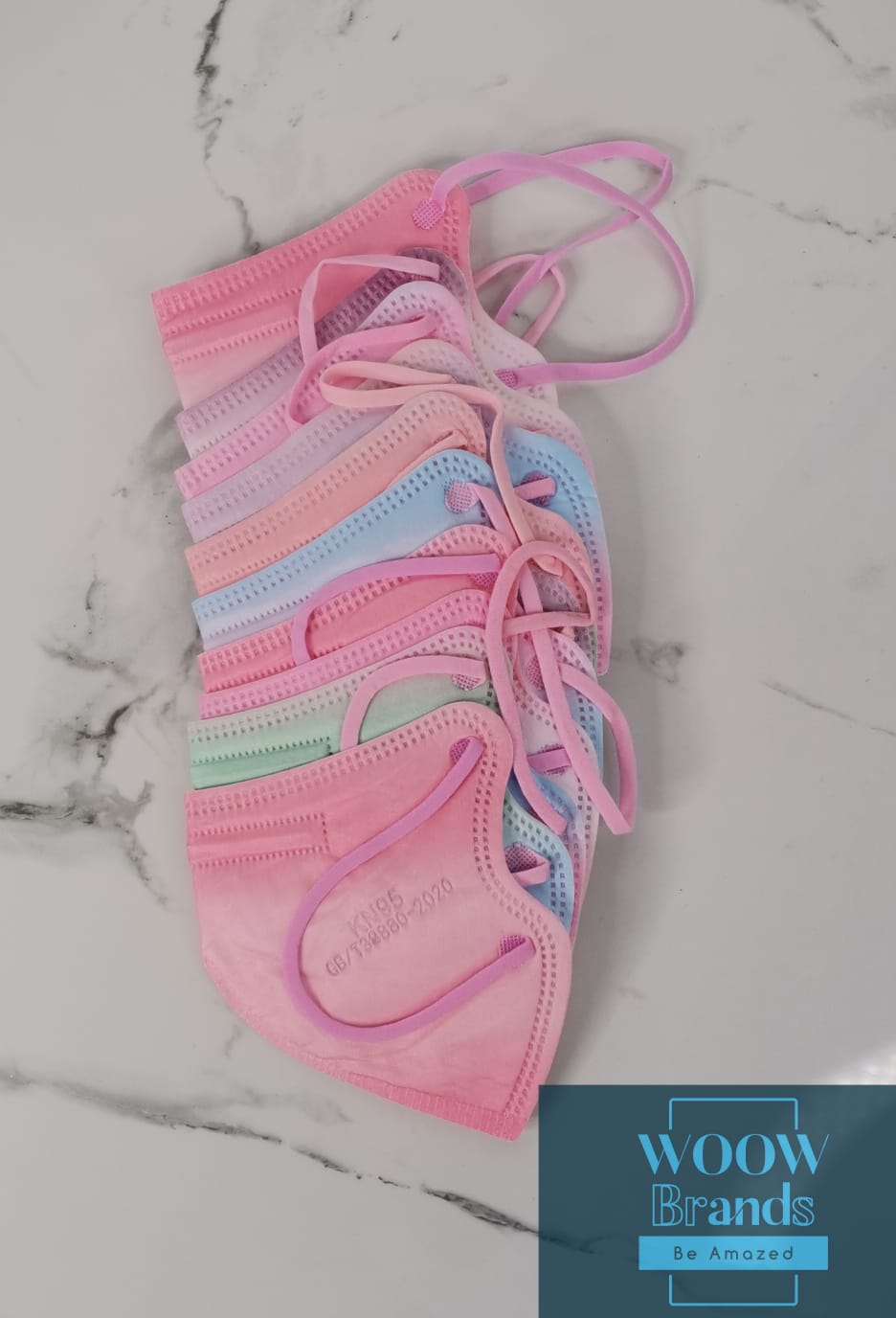 Cubrebocas KN95 multicolor niño o cara pequeña 10pzas
