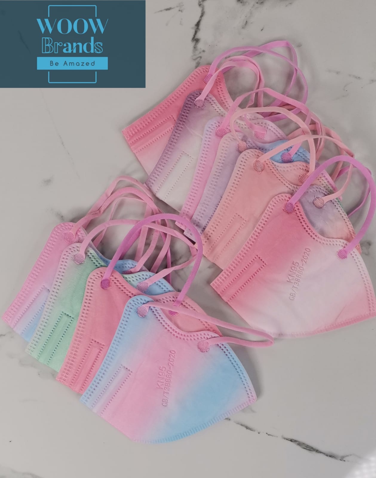Cubrebocas KN95 multicolor niño o cara pequeña 10pzas