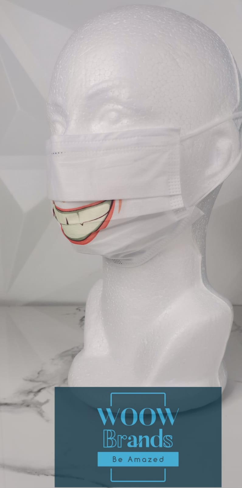 Cubrebocas Tricapa plisado diseños boca labios dientes 10pzas