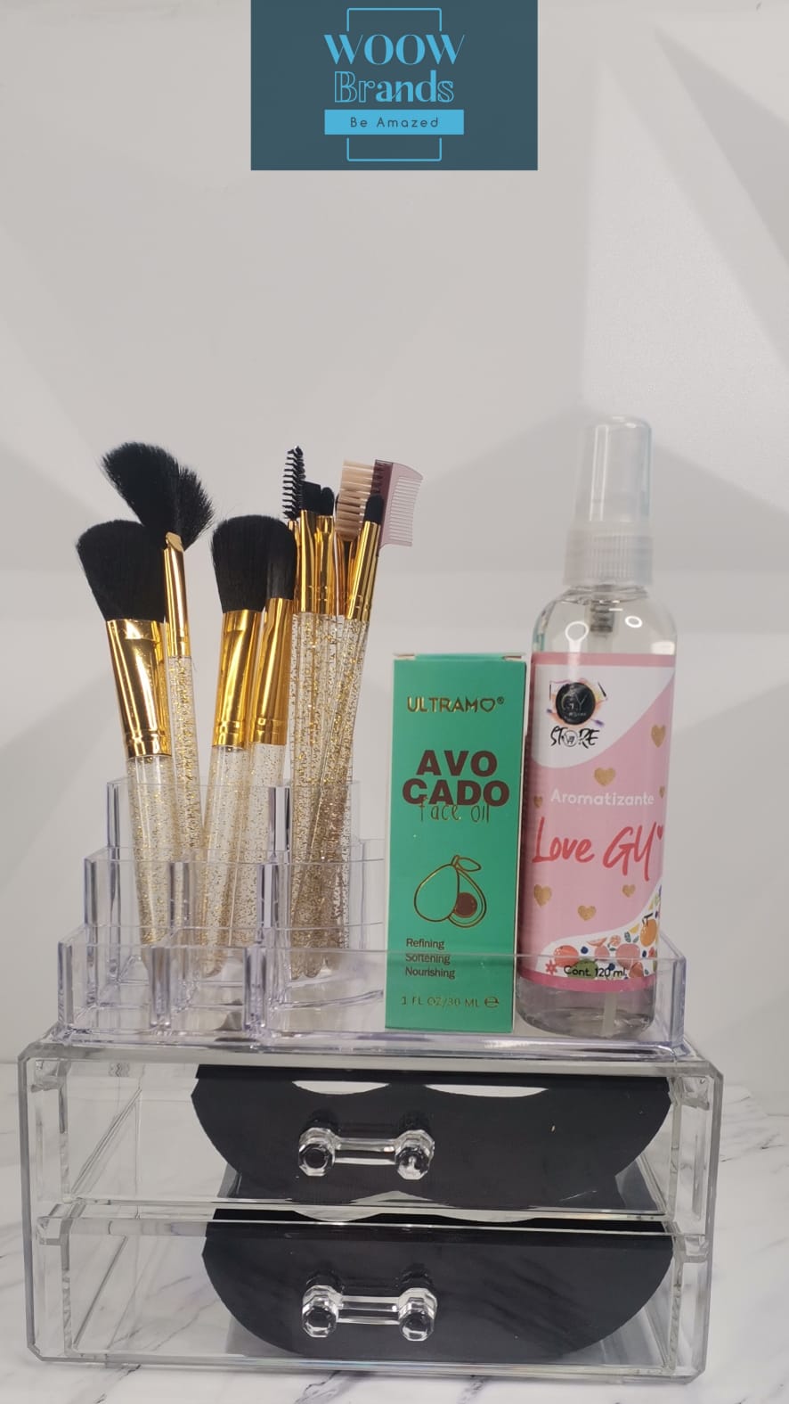 Organizador De Cosméticos Con Doble Cajón 18x11x16cm