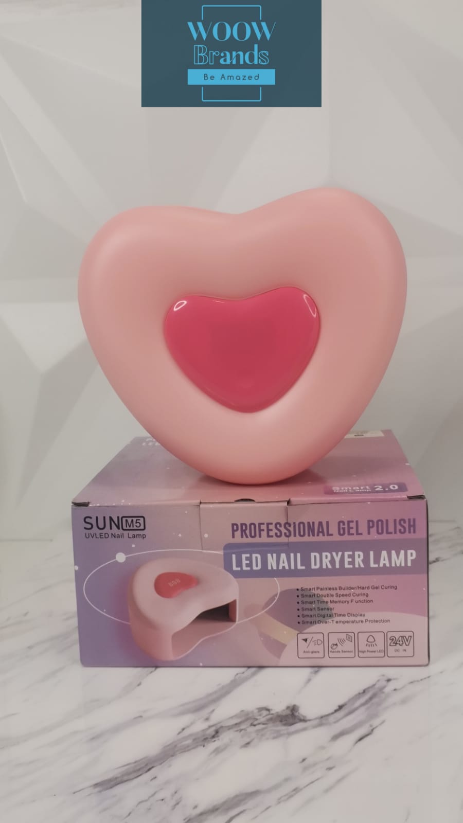 Lampara led secador de uñas en forma de corazón