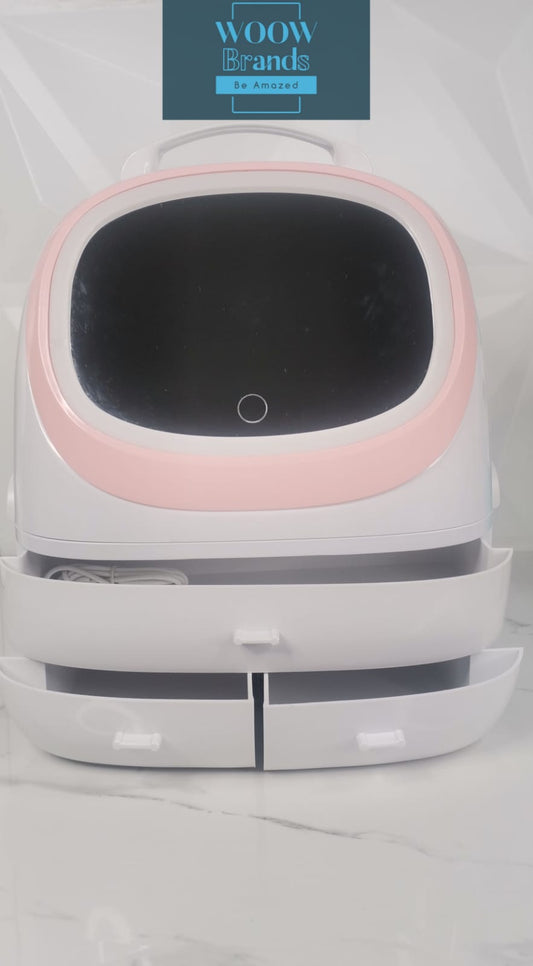 Organizador de maquillaje con espejo y luz led