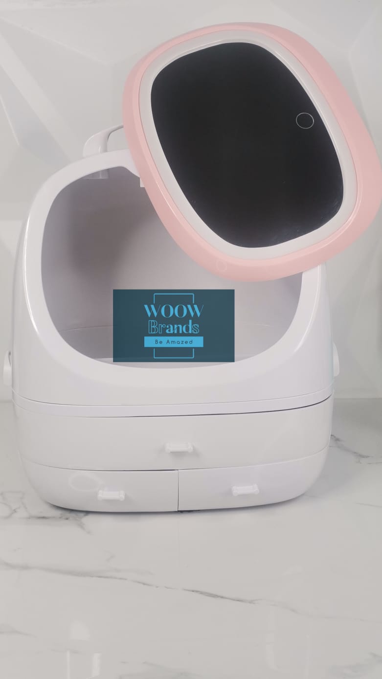 Organizador de maquillaje con espejo y luz led