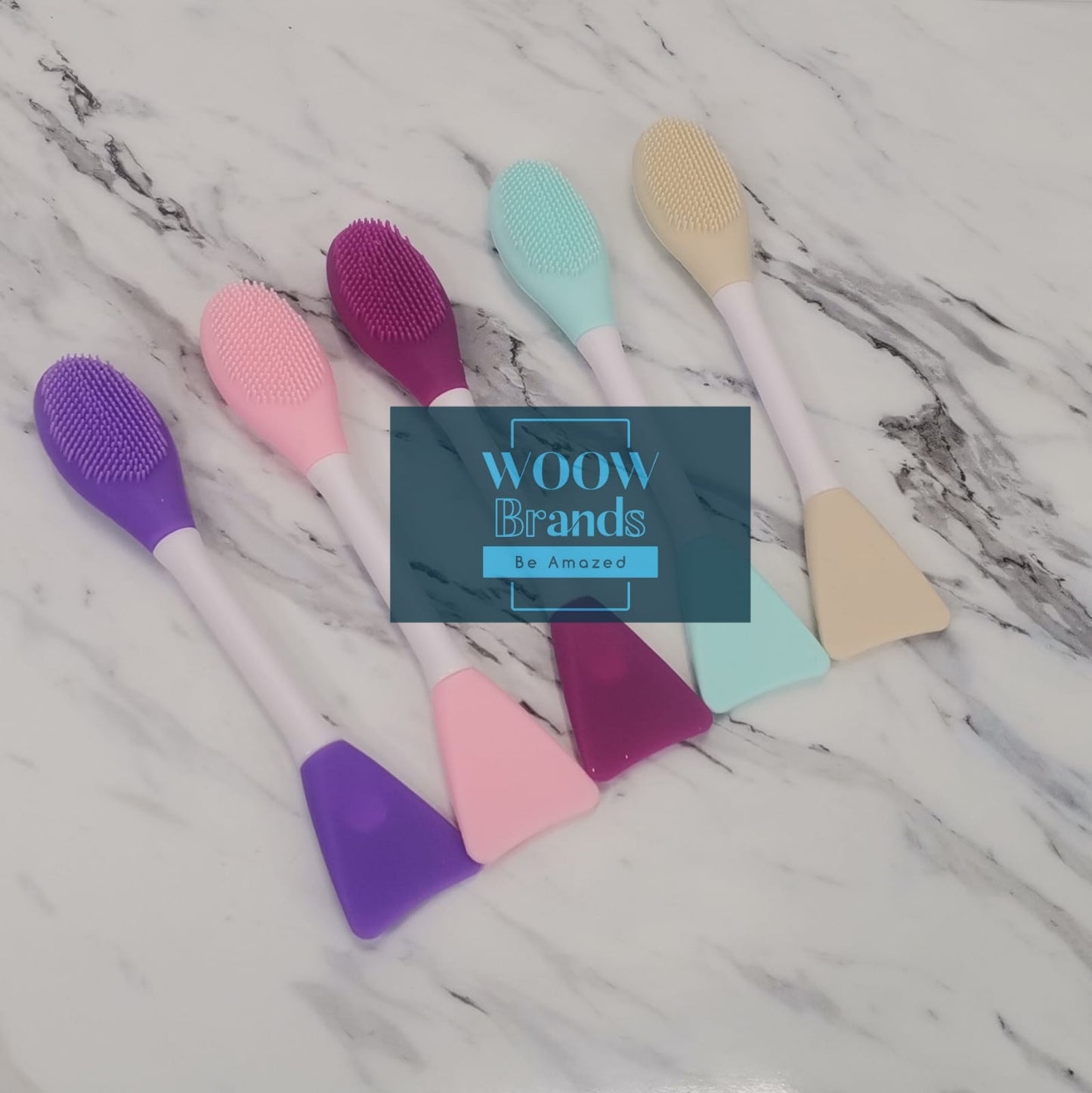 Cepillo doble Exfoliante / Espátula Limpiador Facial Silicona