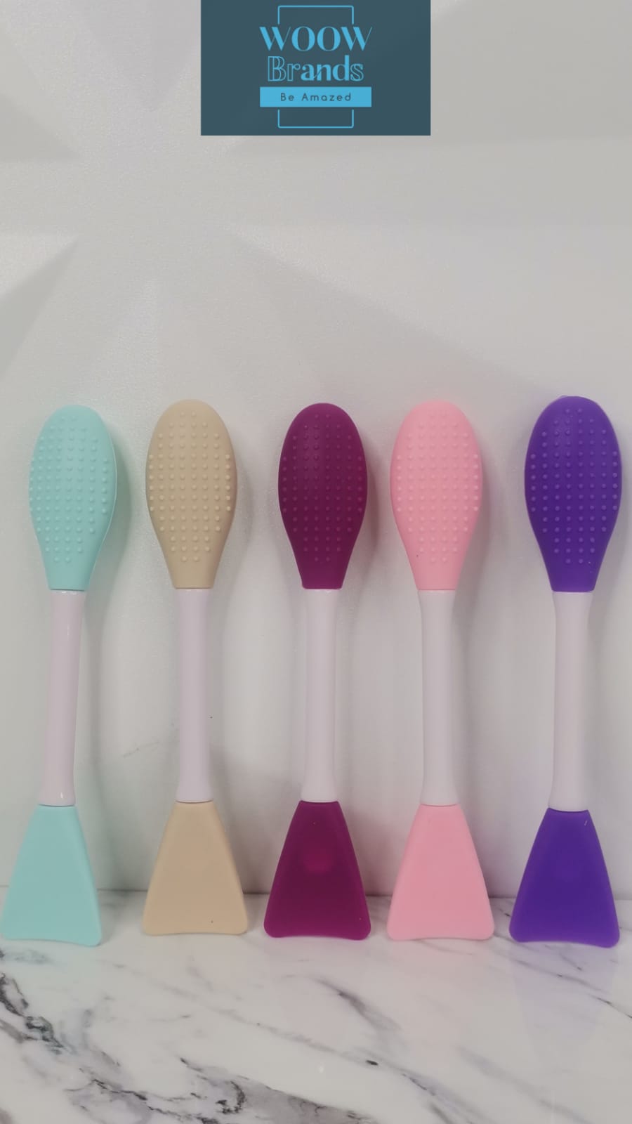 Cepillo doble Exfoliante / Espátula Limpiador Facial Silicona