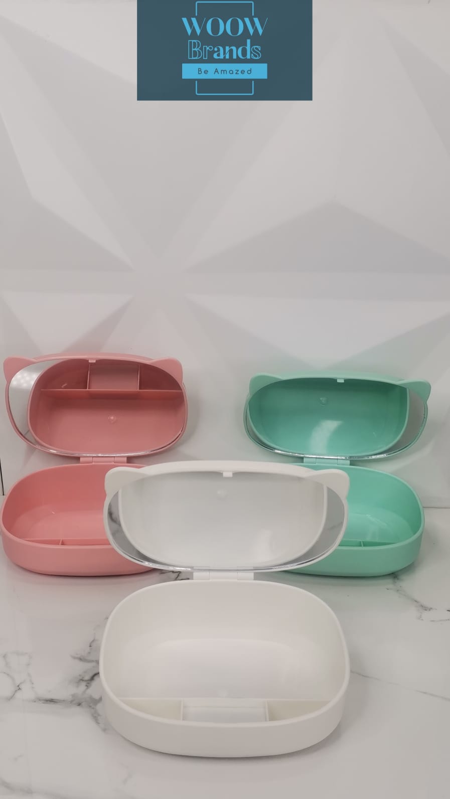 Espejo de maquillaje, espejo plegable con diseño de gato