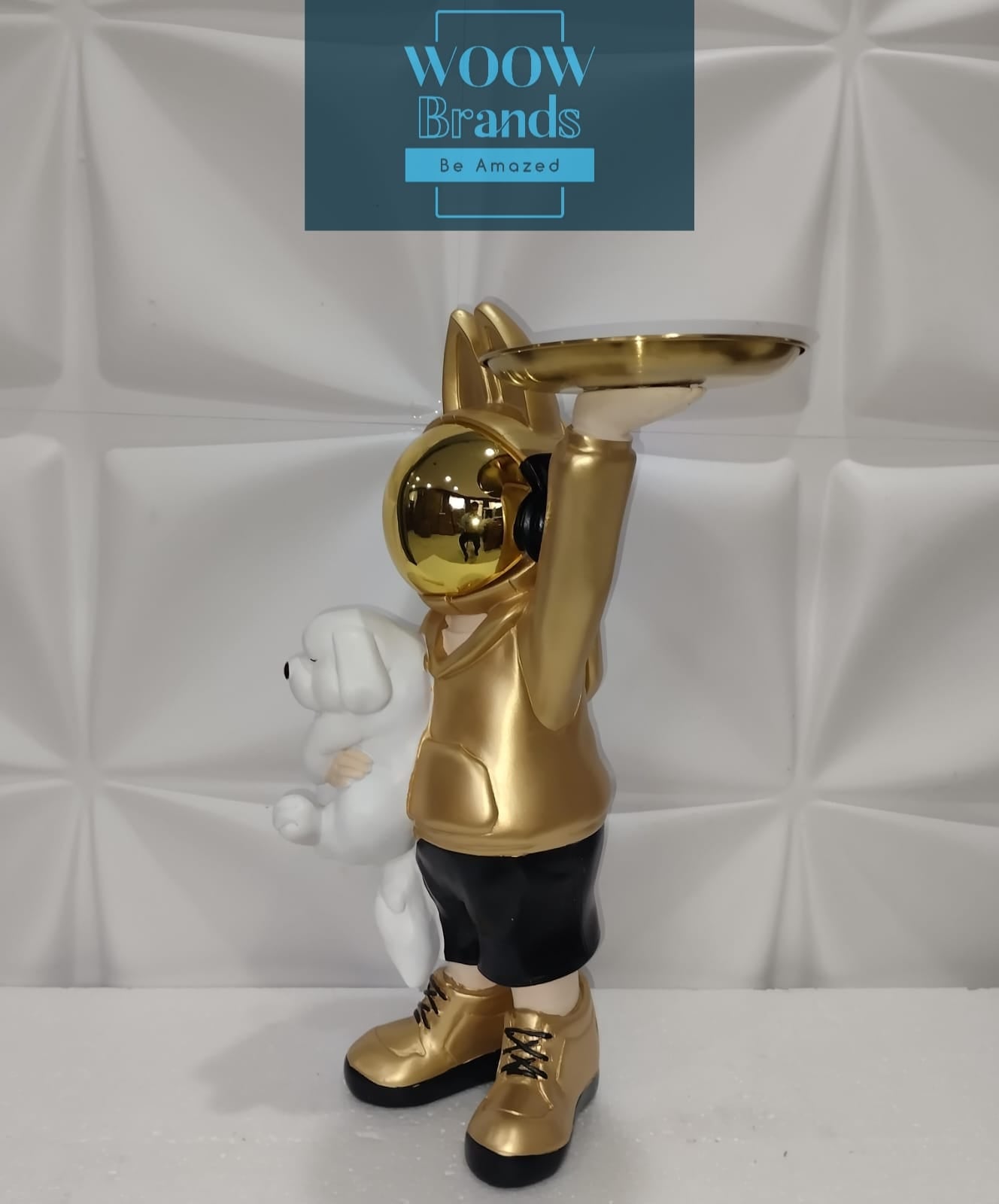 CONEJO ASTRONAUTA DORADO CON CACHORRO