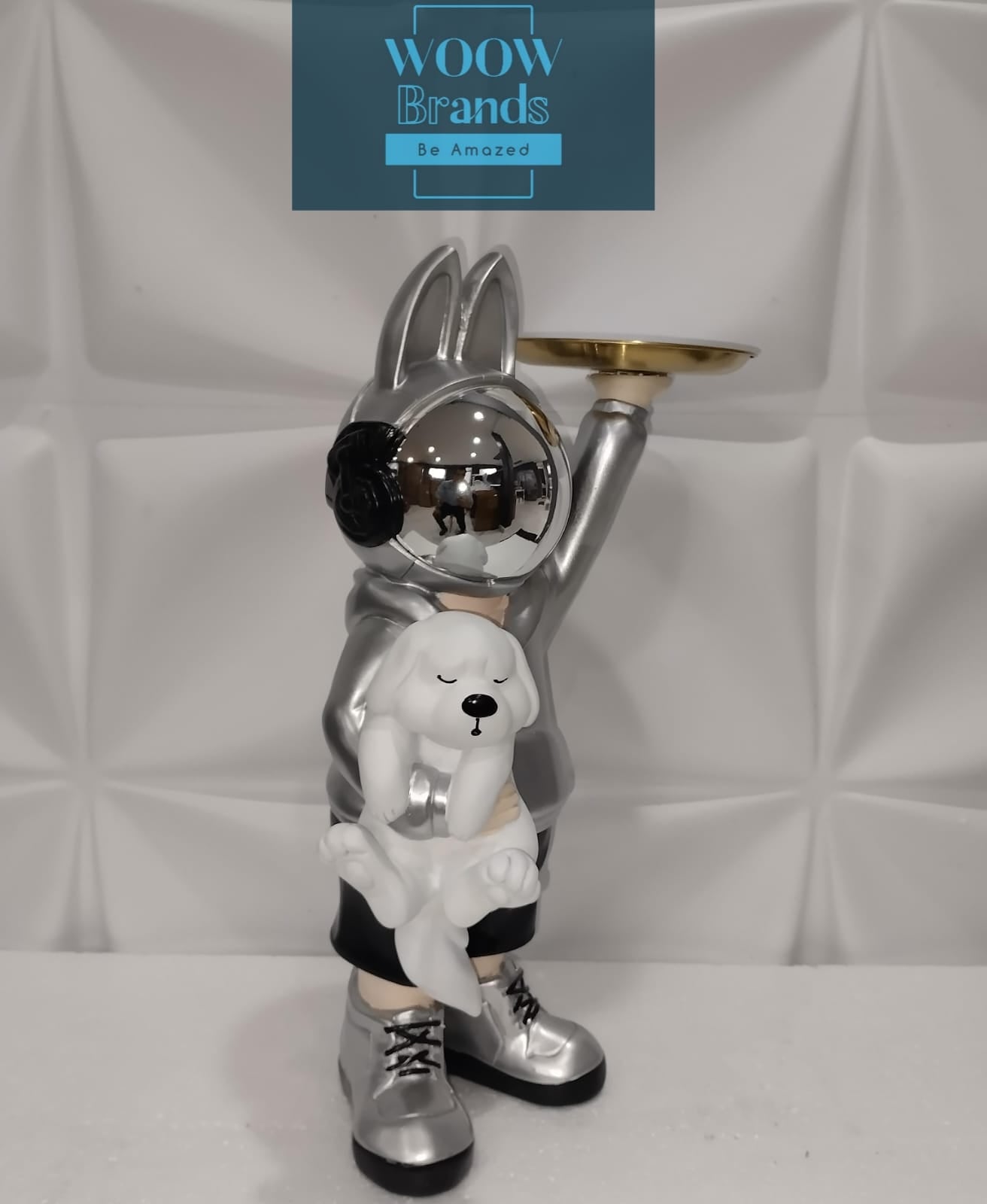 CONEJO ASTRONAUTA PLATA CON CACHORRO