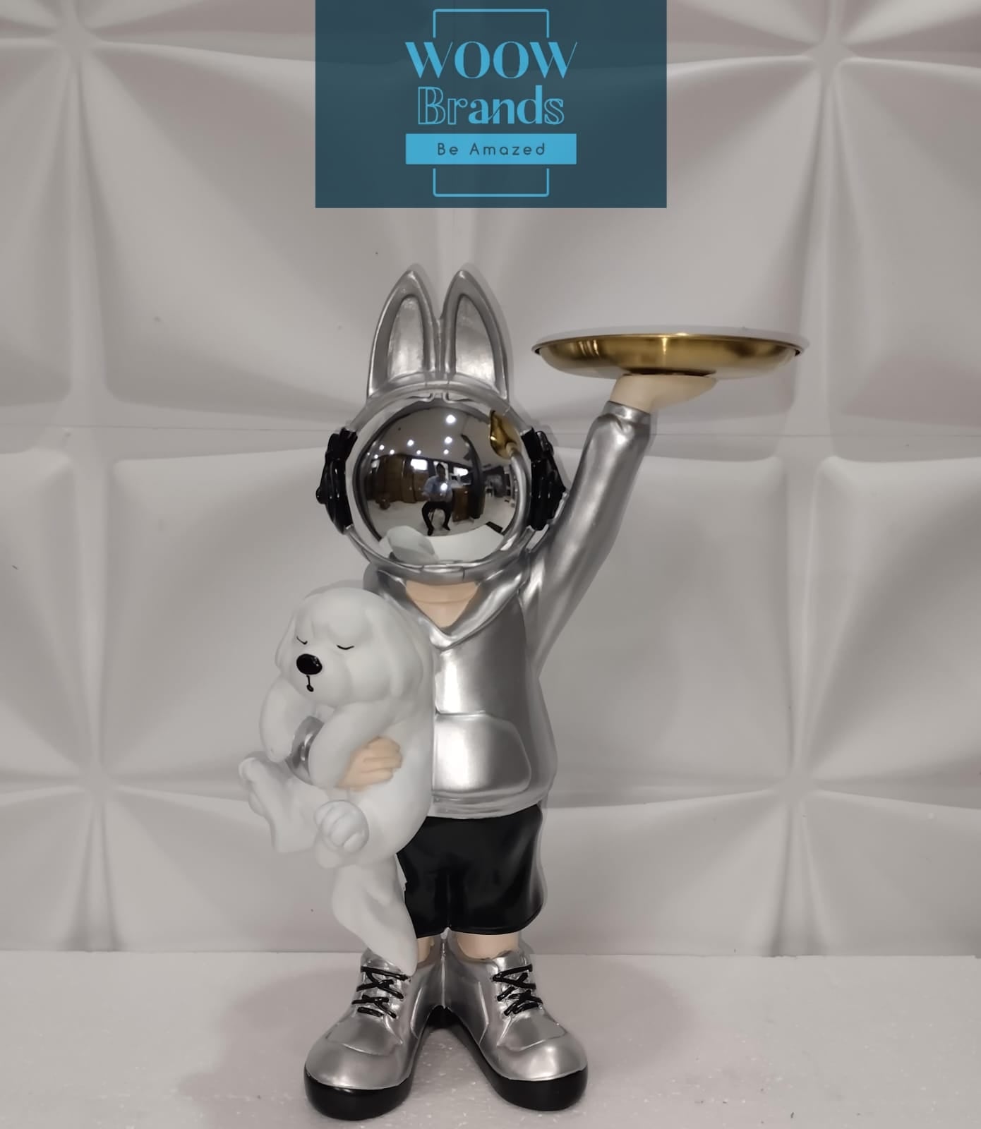 CONEJO ASTRONAUTA PLATA CON CACHORRO