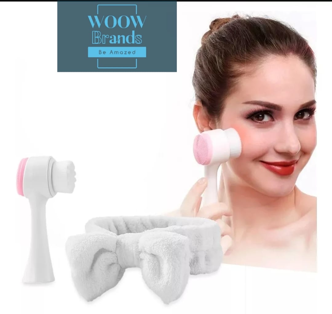 Kit Cepillo De Limpieza Facial + Banda Para El Cabello