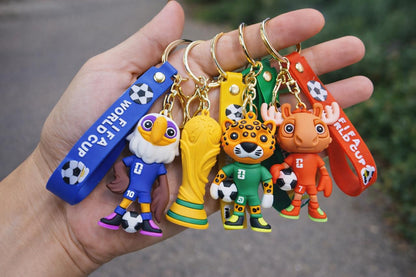 KIT 4 piezas Llaveros Oficial Mascota Mundial 2026 – Figura de Silicon con Argolla (Trofeo, Zayu, Maple o Clutch)