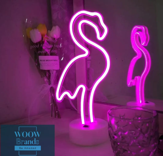 Flamingo Neón Light Letreros Rosa LED