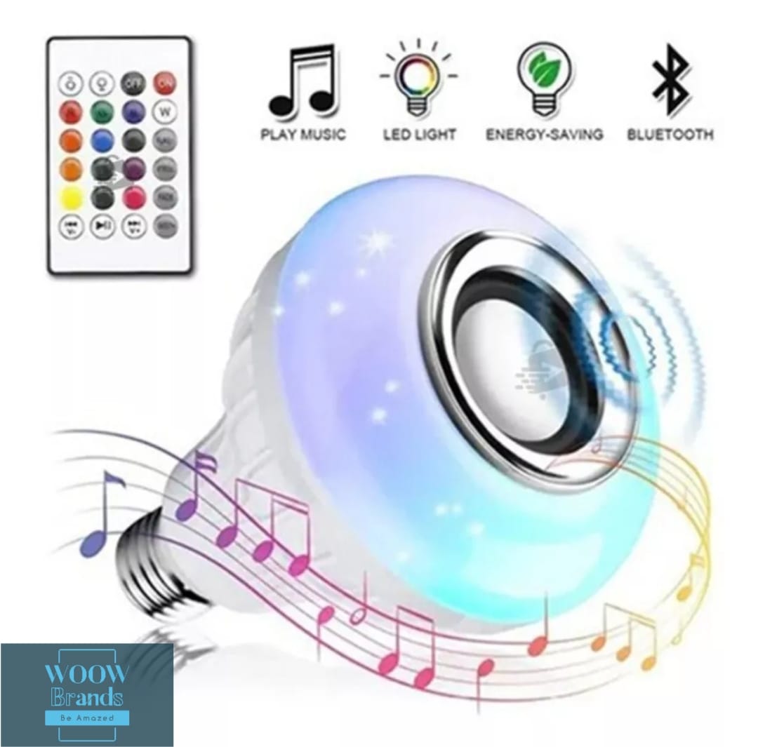 Foco Bocina 12w Led Rgb Bluetooth Control Remoto Inteligente