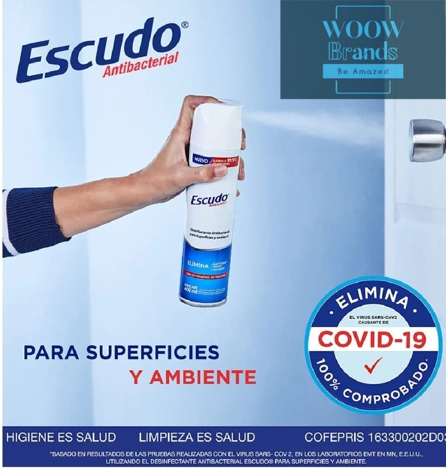 Aerosol desinfectante para Superficies Escudo Antibacterial 400ml