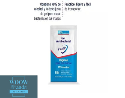 Gel Antibacterial Desinfectante Escudo Paquete C/100 Sobres