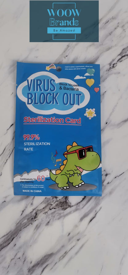 Tarjeta Sanitizante Infantil Virus block out Niños