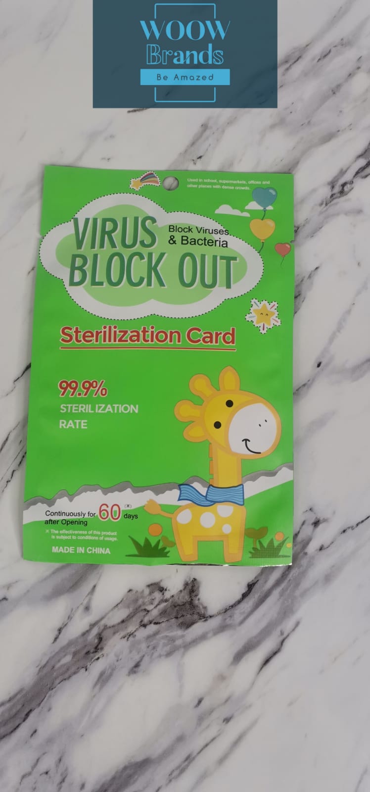 Tarjeta Sanitizante Infantil Virus block out Niños